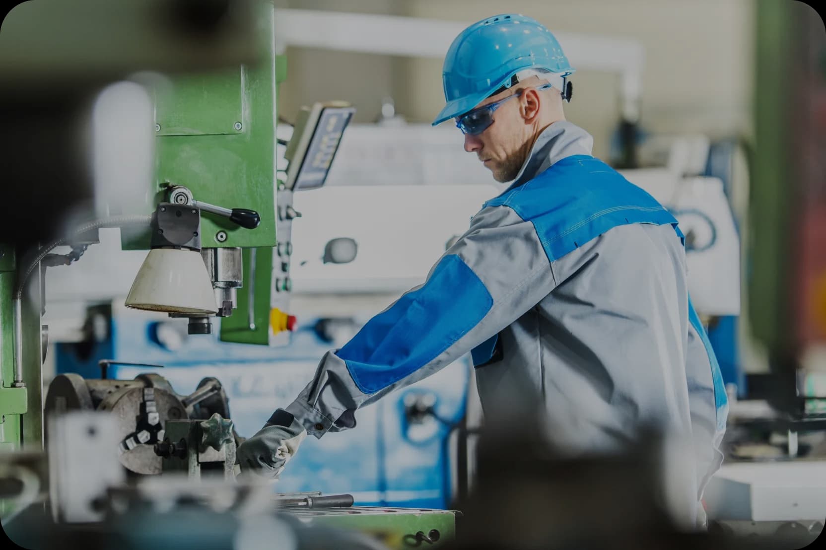 Worker on production line